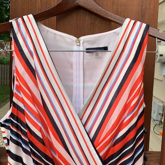 NWT Tommy Hilfiger Sleeveless Belted Horizontal Stripe Midi Dress Size 10 - Picture 4 of 12